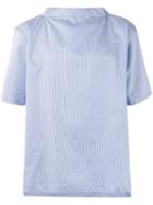Comme Des Garçons Shirt - Striped Shortsleeved Shirt - Men - Cotton - S, Blue, Cotton