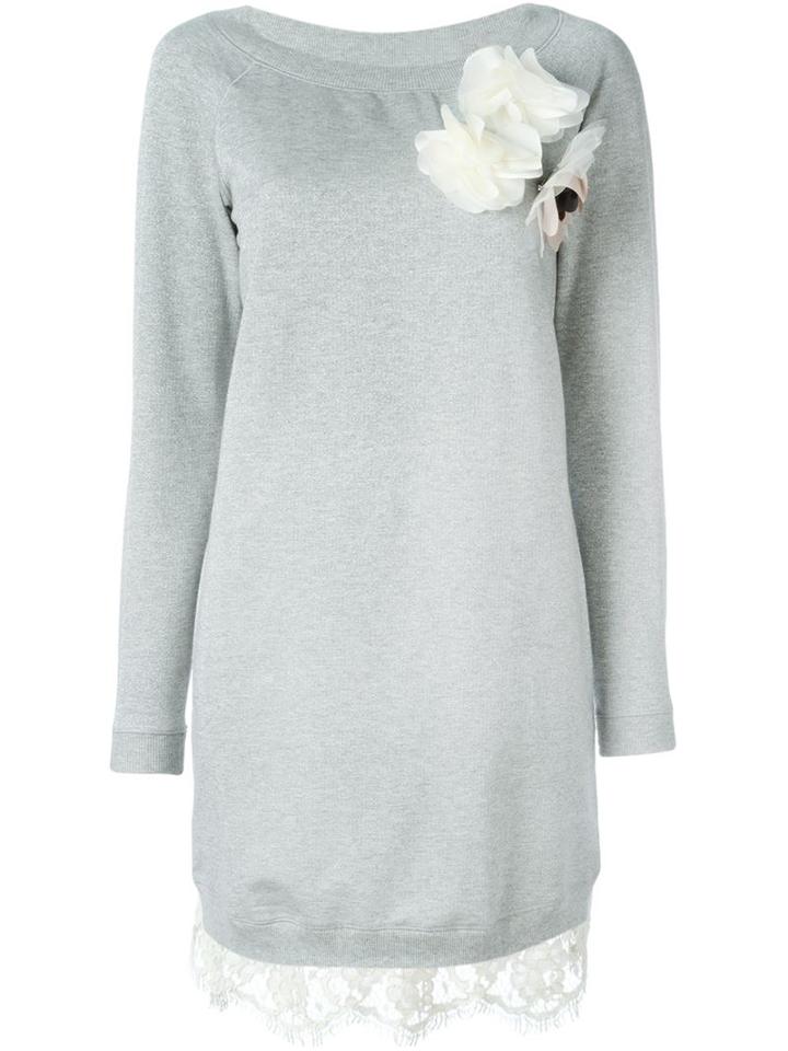 Twin-set Lace Hem Sweatshirt Dress