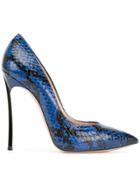 Casadei Blade Snakeskin Pumps - Blue