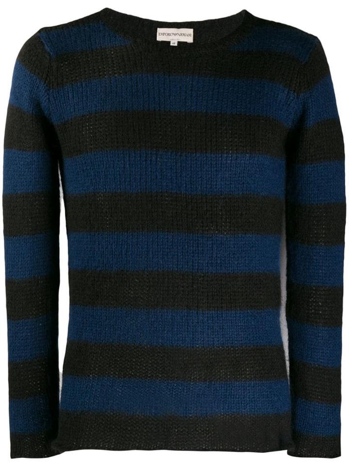 Giorgio Armani Pre-owned 1990's Striped Jumper - Blue