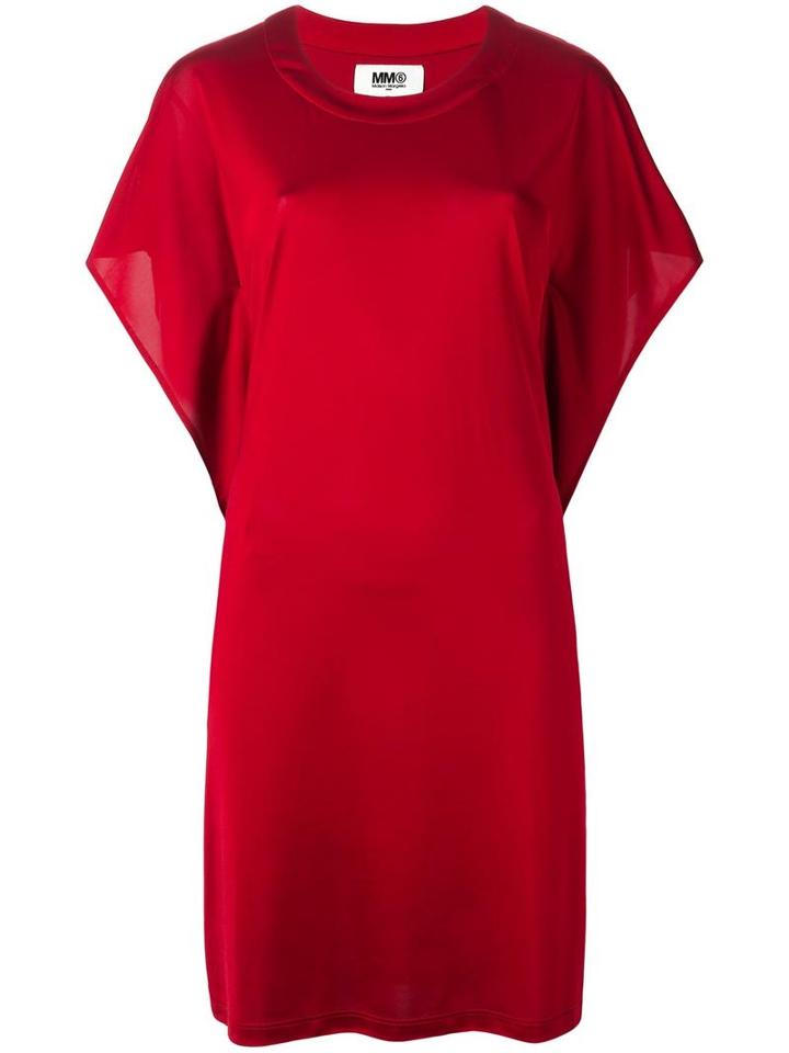 Mm6 Maison Margiela Flared Dress, Women's, Size: 42, Red, Polyester/viscose