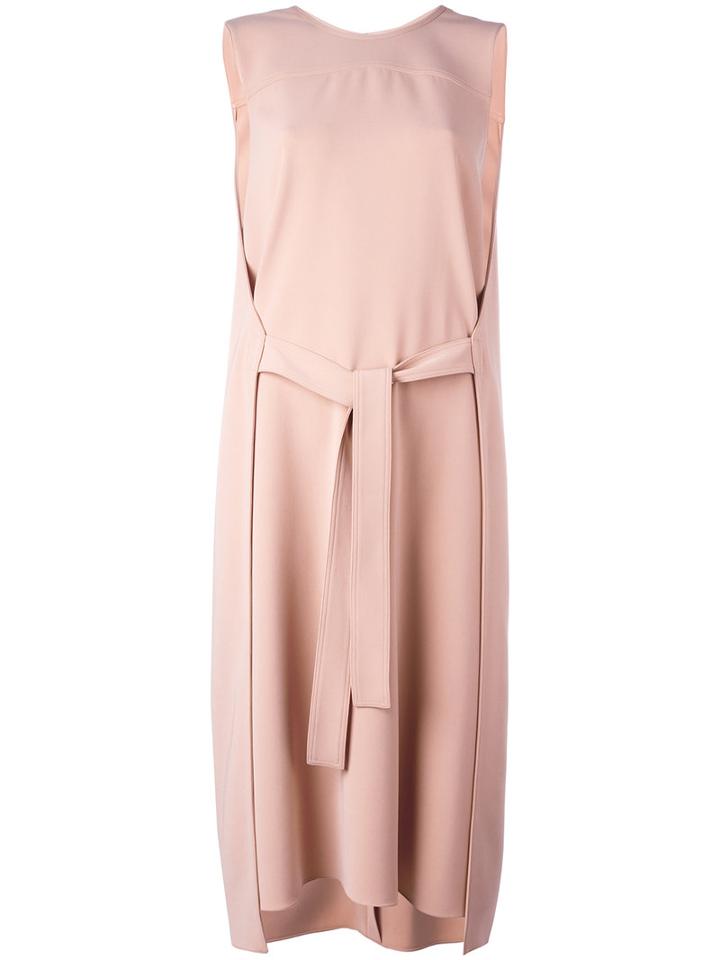 Theory - Belted Dress - Women - Polyester/triacetate - 8, Nude/neutrals, Polyester/triacetate