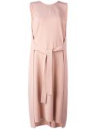 Theory - Belted Dress - Women - Polyester/triacetate - 8, Nude/neutrals, Polyester/triacetate