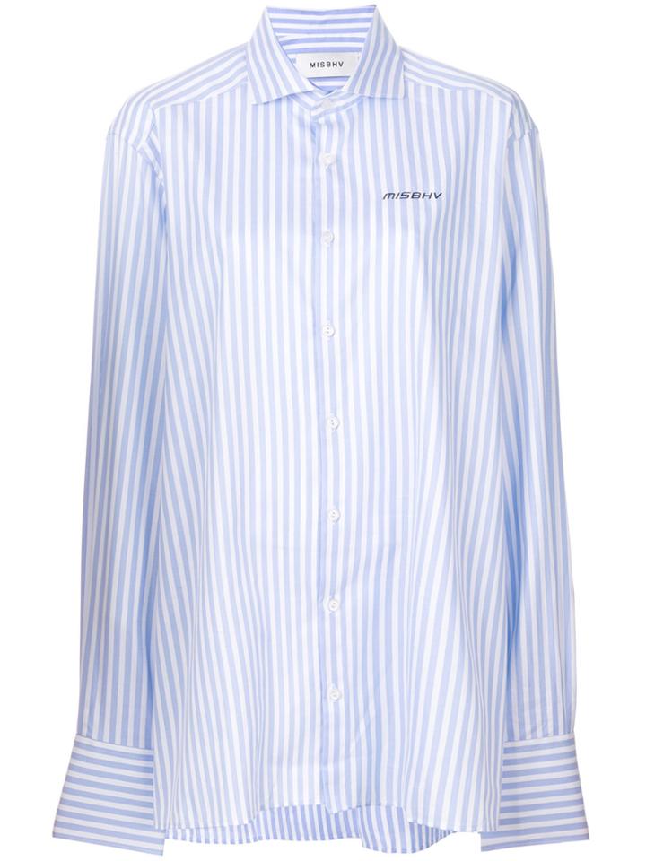 Misbhv Embroidered Logo Stripe Shirt - Blue