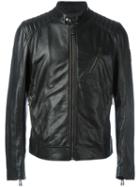 Belstaff Zipped Leather Jacket, Men's, Size: 54, Black, Leather/viscose