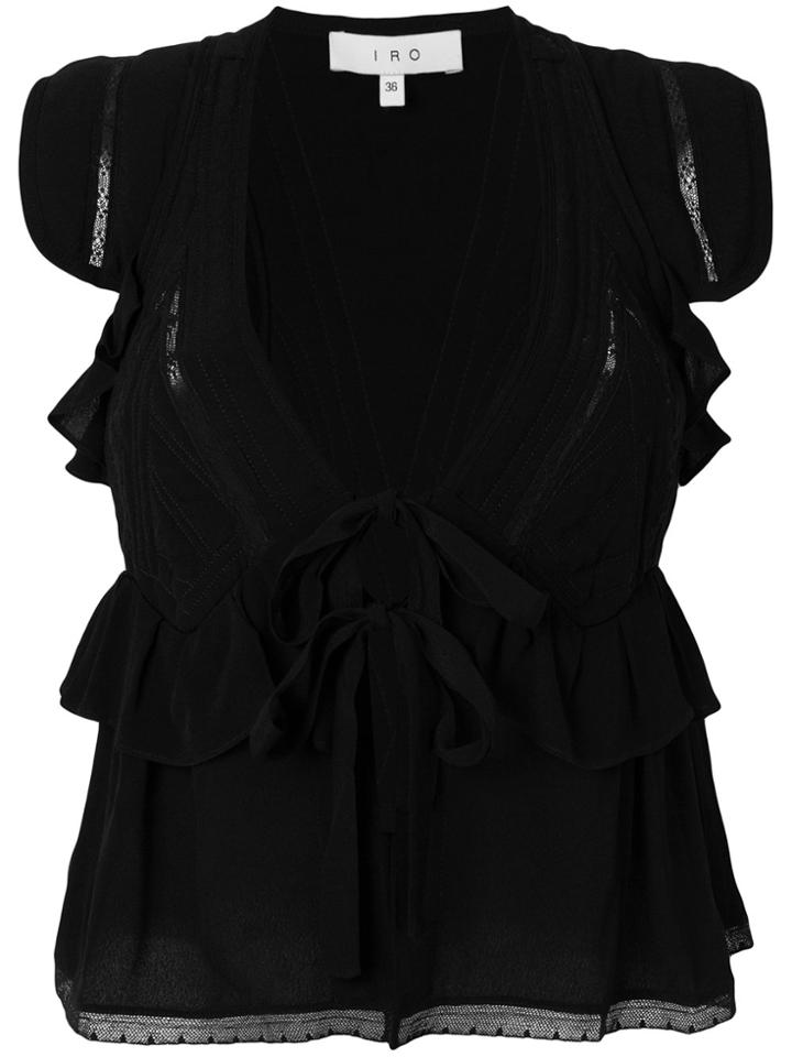 Iro Tie Front Blouse - Black