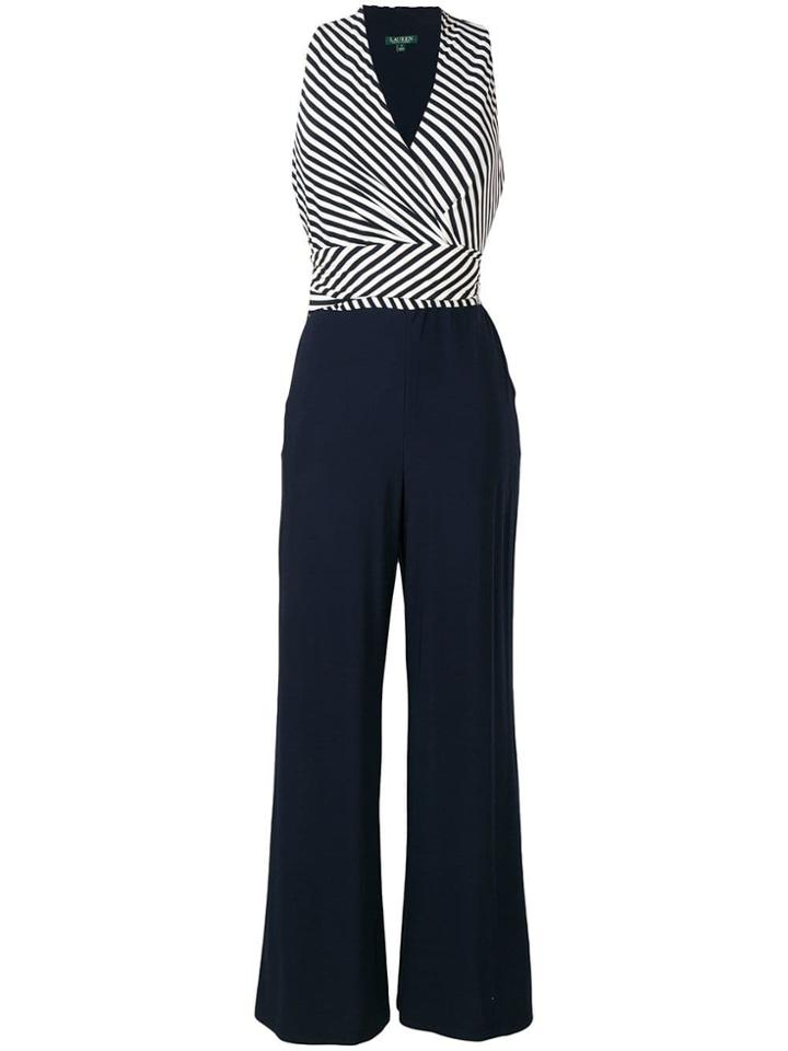 Lauren Ralph Lauren Ritanna Striped Panel Jumpsuit - Blue