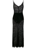 Amen Sheer Sequinned Gown - Black