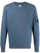 Cp Company Logo Sleeve Jumper - Blue