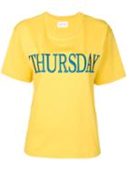 Alberta Ferretti - Thursday Embroidered T-shirt - Women - Cotton - L, Yellow/orange, Cotton