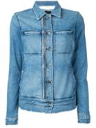 Rta - Zip Detail Denim Jacket - Women - Cotton/polyurethane - Xs, Blue, Cotton/polyurethane