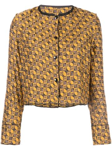 Suzanne Rae Geometric Jacquard Jacket - Yellow