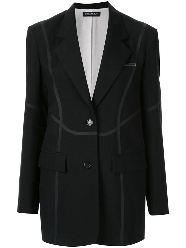 Christian Dada Taped Tailored Jacket - Black