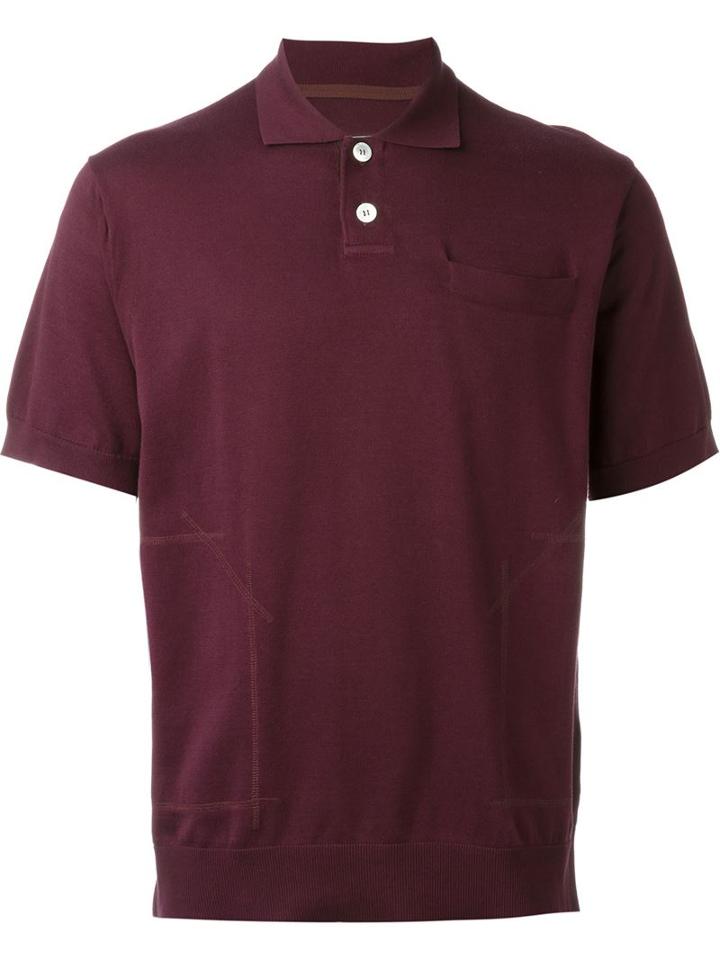 Sacai Ribbed Hem Polo Shirt