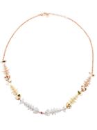 Kamushki Diamond And Sapphire Fishbone Necklace