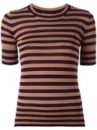 Rochas Striped Knitted Top, Women's, Size: 42, Nude/neutrals, Wool