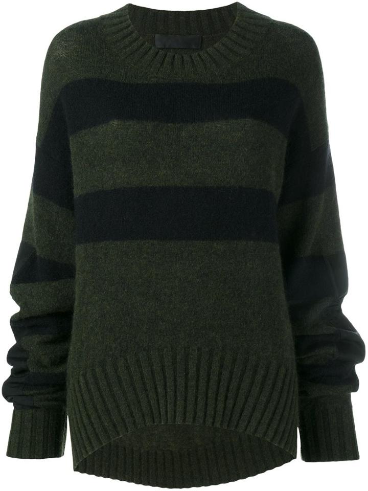 Haider Ackermann Striped Long Fit Jumper, Women's, Size: Medium, Green, Cotton/nylon/spandex/elastane/wool