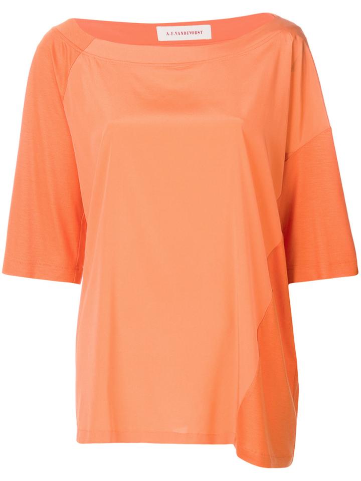 A.f.vandevorst Oversized Colour Block T-shirt - Yellow & Orange