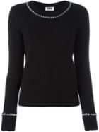 Sonia By Sonia Rykiel Chain Trim Jumper, Women's, Size: Xl, Black, Acrylic/wool