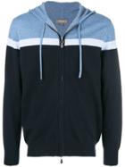 N.peal Stripe Hooded Jumper - Blue