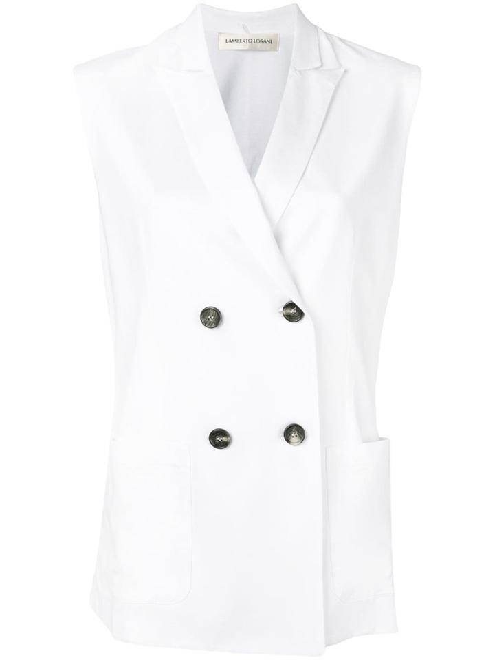 Lamberto Losani Button Waistcoat - White