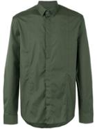 Les Hommes - Concealed Fastening Shirt - Men - Cotton/spandex/elastane - 50, Green, Cotton/spandex/elastane