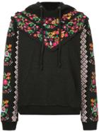 Needle & Thread Floral Embroidered Hoodie - Black
