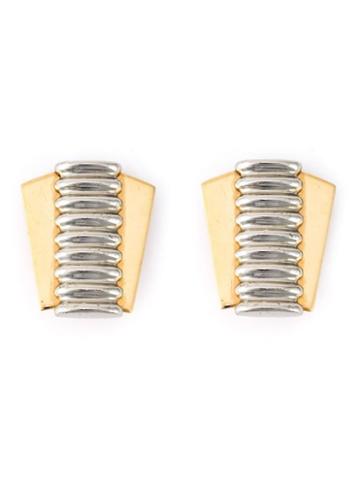 Jean Louis Scherrer Pre-owned Corset Clip-on Earrings - Metallic