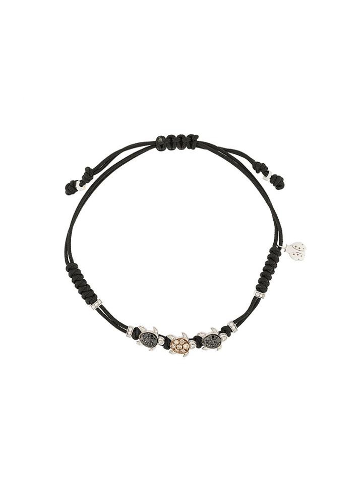 Pippo Perez 18kt White Gold And Diamond 3 Turtles Bracelet - Black