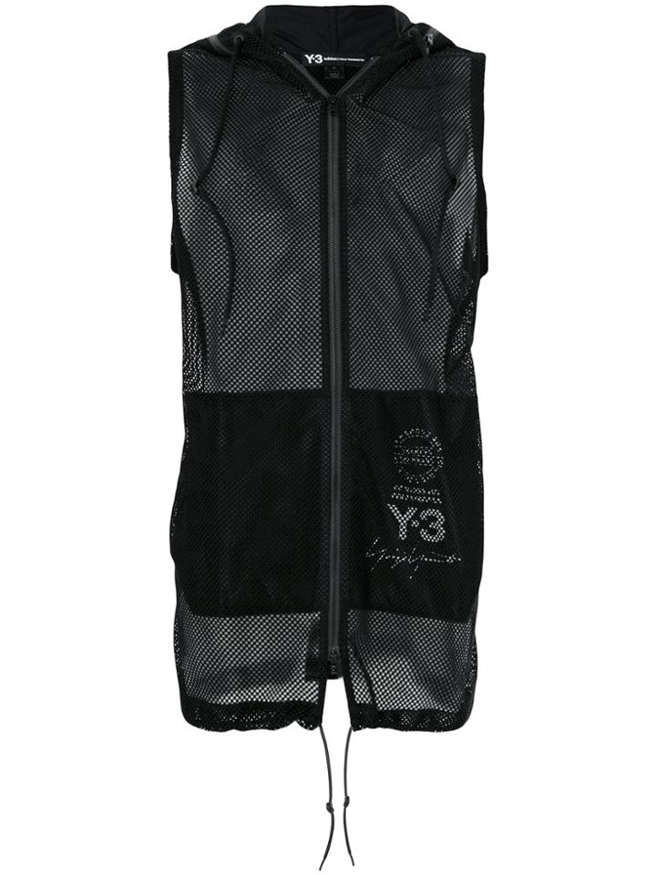 Y-3 Sleeveless Mesh Hoodie - Black