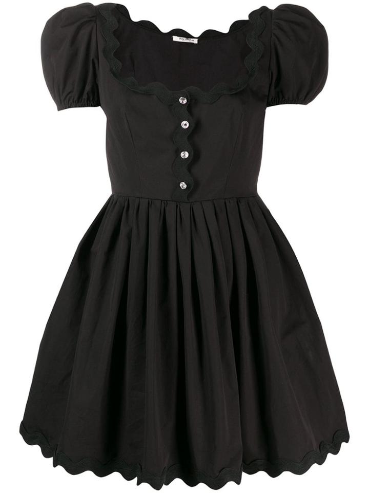 Miu Miu Scallop Trim Dress - Black