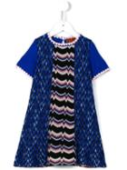 Missoni Kids Zig-zag Knitted Dress, Girl's, Size: 6 Yrs, Blue
