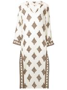 Tory Burch Diamond Pattern Kaftan Dress - White