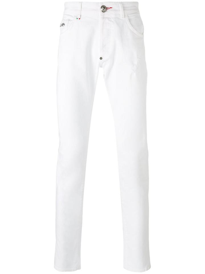 Philipp Plein - Super Straight Cut Jeans - Men - Cotton/polyester/spandex/elastane - 33, White, Cotton/polyester/spandex/elastane