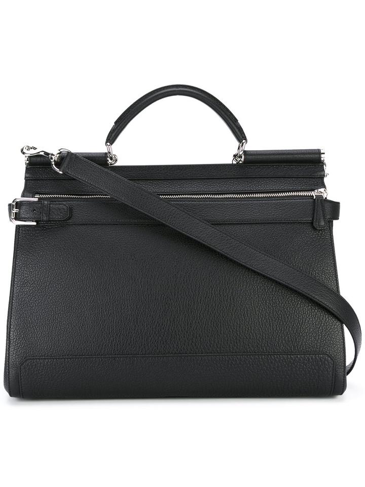 Dolce & Gabbana - 'sicily' Tote Bag - Men - Calf Leather - One Size, Black, Calf Leather