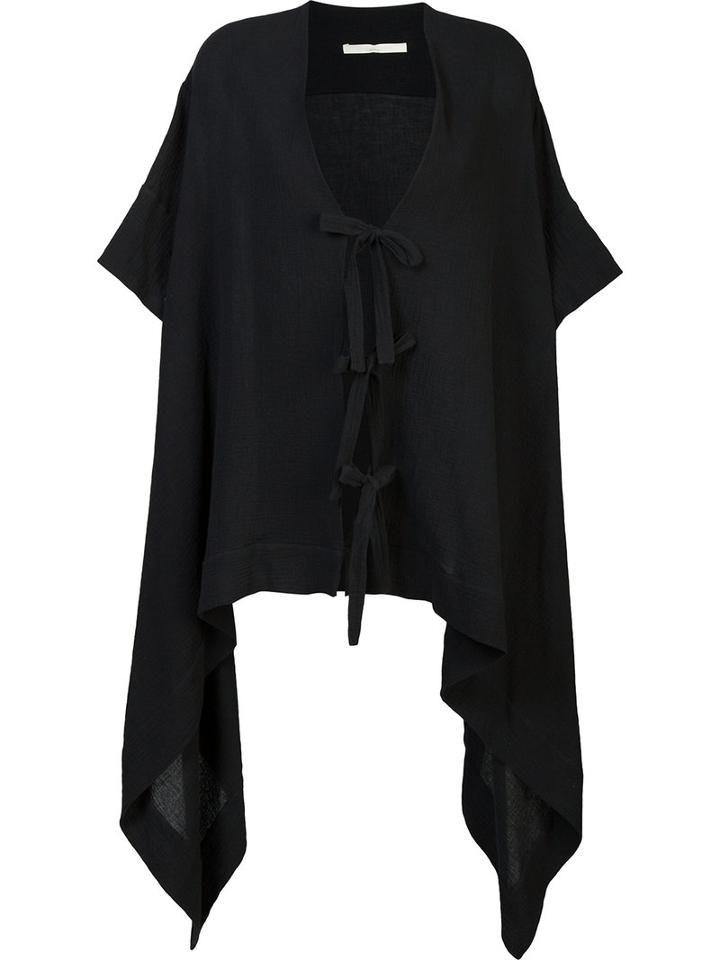 Jonathan Simkhai - Mesh Tie Front Kaftan - Women - Cotton - M, Women's, Black, Cotton