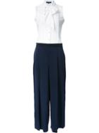 Loveless Tie Detailing Buttoned Jumpsuit, Women's, Size: 36, White, Polyester