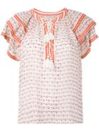Ulla Johnson - Tassel Detail Printed Blouse - Women - Silk - 2, White, Silk