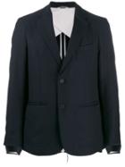 Maison Flaneur Distressed Cuff Blazer Jacket - Blue