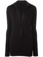 Yohji Yamamoto V-neck Blouse, Women's, Size: 2, Black, Acrylic/polyurethane/viscose