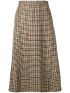 Rochas Tartan A-line Skirt - Neutrals