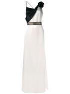 Lanvin - Floral Applique Gown - Women - Polyester/acetate/brass - 38, Nude/neutrals, Polyester/acetate/brass