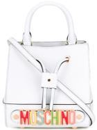 Moschino Rainbow Plaque Bucket Bag - White