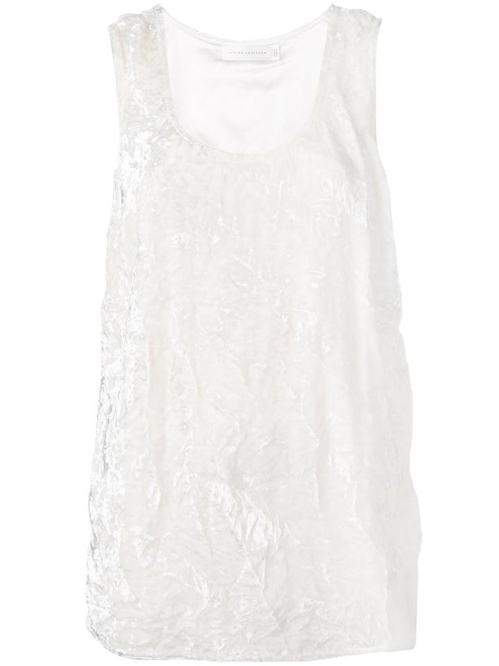 Victoria Beckham - Slit Sides Tank - Women - Silk/polyester/spandex/elastane/viscose - 10, White, Silk/polyester/spandex/elastane/viscose
