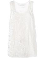 Victoria Beckham - Slit Sides Tank - Women - Silk/polyester/spandex/elastane/viscose - 10, White, Silk/polyester/spandex/elastane/viscose