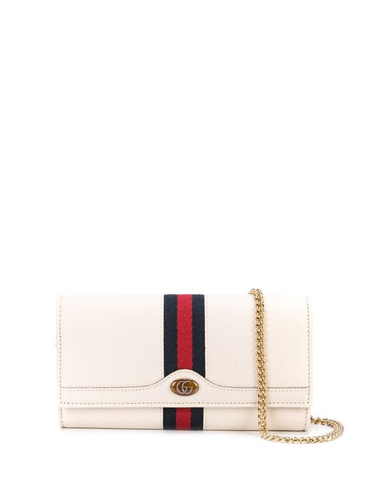 Gucci Web Stripe Clutch - White