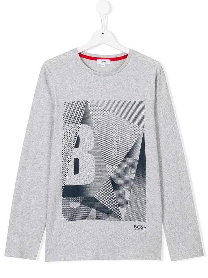 Boss Kids Abstract Logo T-shirt, Boy's, Size: 16 Yrs, Grey