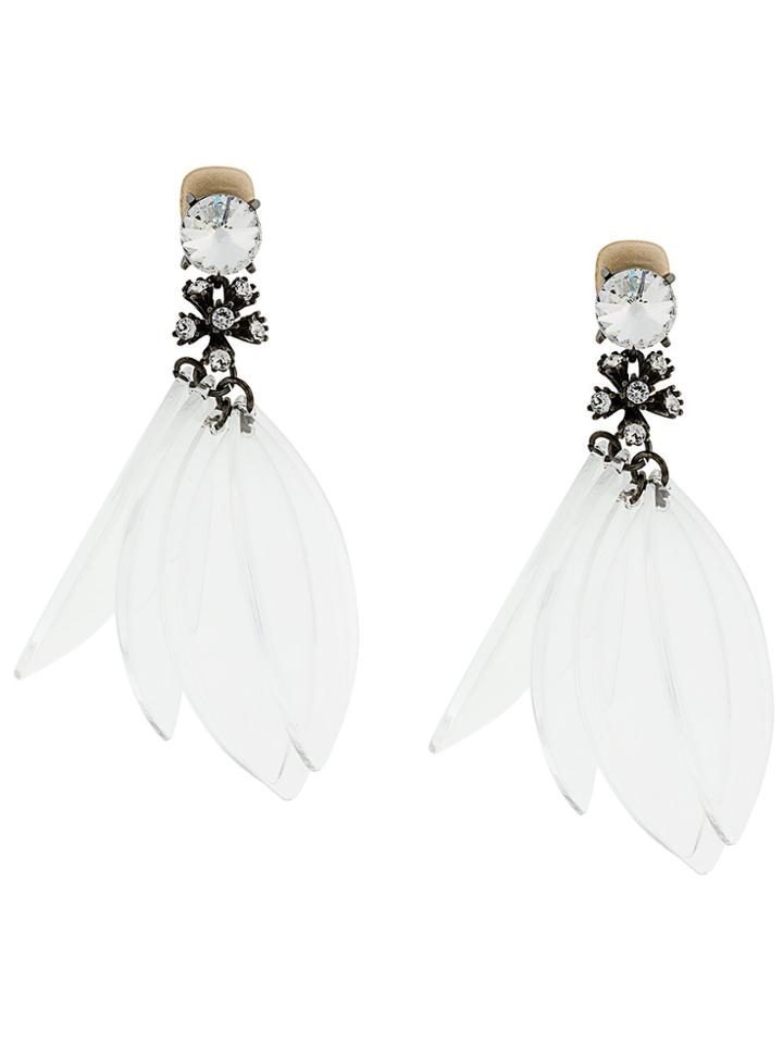 Oscar De La Renta Petal Clip-on Earrings - Metallic