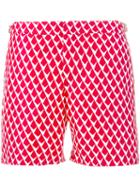 Orlebar Brown Patterned Gilot Swim Shorts, Men's, Size: 34, Red, Polyester