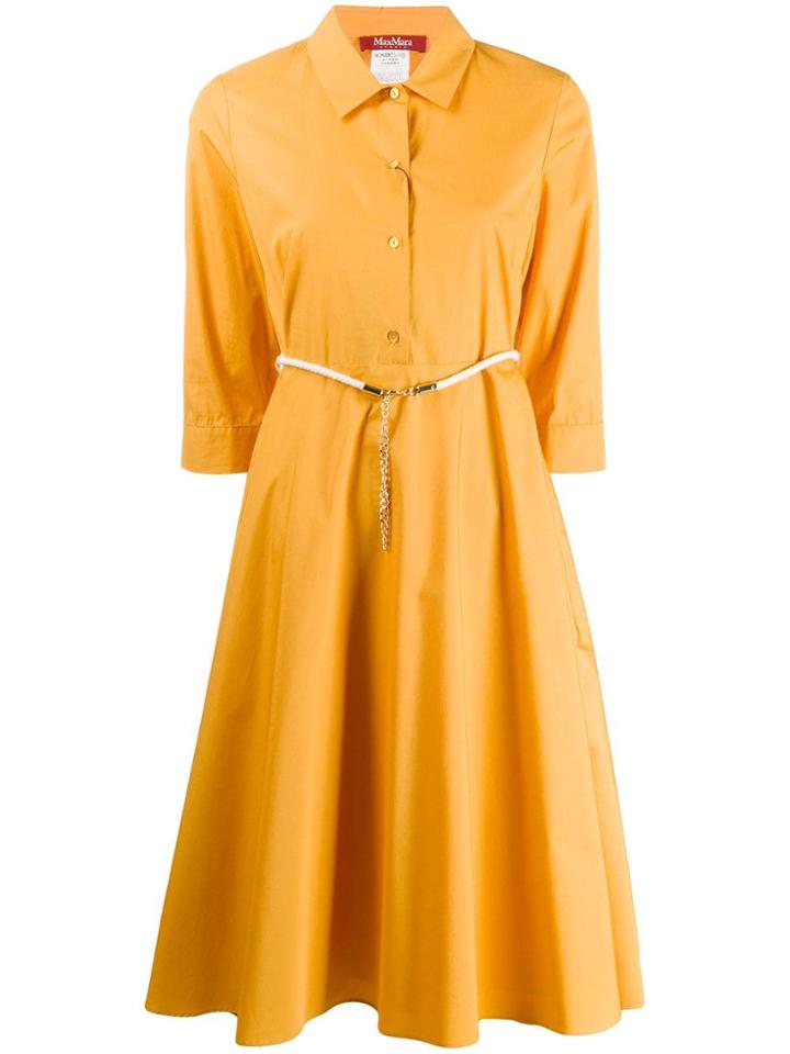 Max Mara Flared Shirt Dress - Yellow
